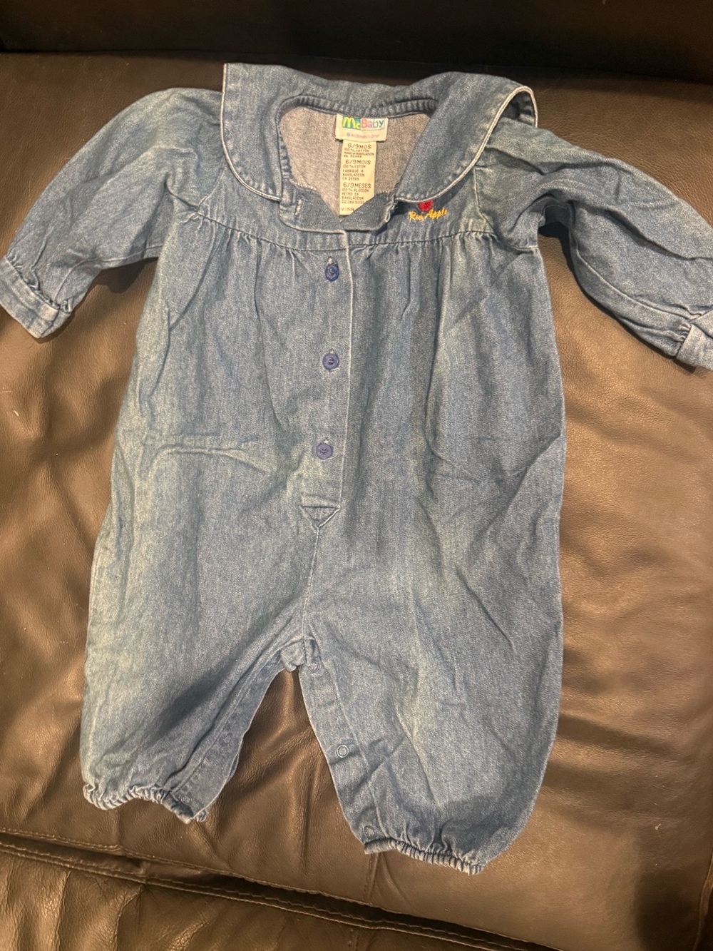 McBaby Denim Baby Shirt Tag with Multicolor McBaby Logo on